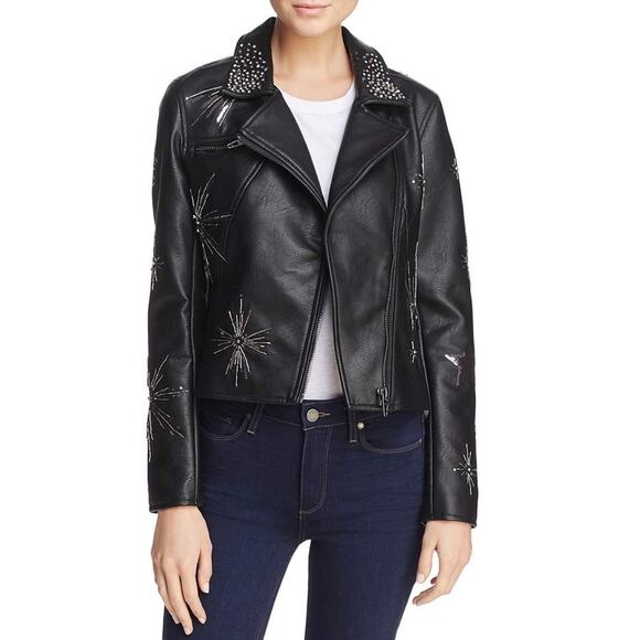 BLANKNYC Embellished Faux Leather Moto Jacket NEW - Picture 1 of 11